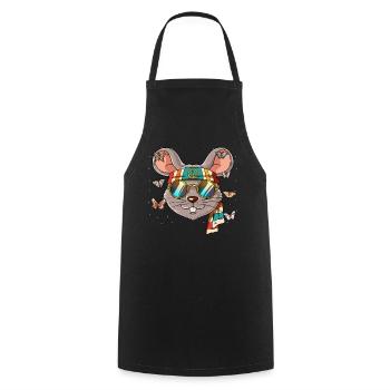 60s 70s Costume Groovy Hippie - Tablier de cuisine - noir - Devant - AI Model Male 185 dark (185cm)