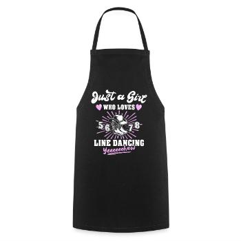 Fille de danse en ligne - Tablier de cuisine - noir - Devant - AI Model Male 185 dark (185cm)