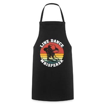 Line Dance Whisperer - Kochschürze - Schwarz - Vorne - AI Model Male 185 dark (185cm)
