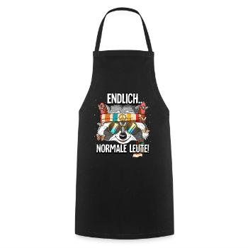 Endlich Normale Leute Hippie Goa Rave - Kochschürze - Schwarz - Vorne - AI Model Male 185 dark (185cm)