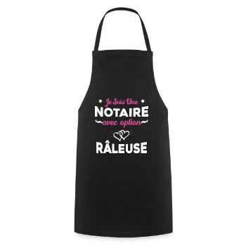 Femme je suis une notaire avec option râleuse - Tablier de cuisine - noir - Devant - AI Model Male 185 dark (185cm)