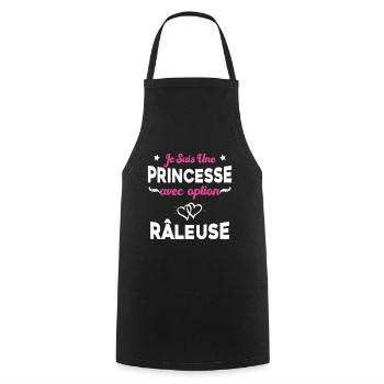 je suis une princesse avec option râleuse femme - Tablier de cuisine - noir - Devant - AI Model Male 185 dark (185cm)