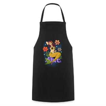 60s 70s Costume Groovy Hippie - Tablier de cuisine - noir - Devant - AI Model Male 185 dark (185cm)