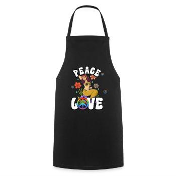 années 60 70 Costume Paix Amour Hippie - Tablier de cuisine - noir - Devant - AI Model Male 185 dark (185cm)