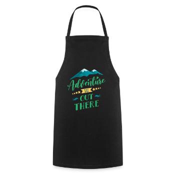 L'aventure est là, dehors - Tablier de cuisine - noir - Devant - AI Model Male 185 dark (185cm)