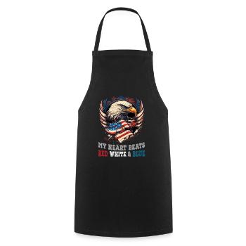 American Patriotic USA Design - Tablier de cuisine - noir - Devant - AI Model Male 185 dark (185cm)