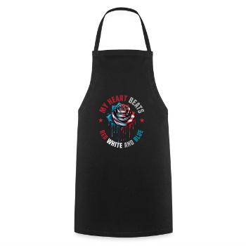 Amerikanisch Patriotisch USA Design - Kochschürze - Schwarz - Vorne - AI Model Male 185 dark (185cm)