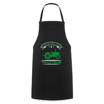J'peux pas j'ai tracteur - Tablier de cuisine - noir - Devant - AI Model Male 185 dark (185cm)