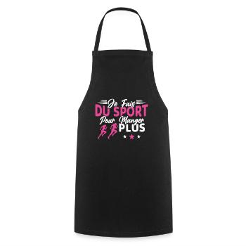 Je fais du Sport pour Manger plus Humour Femme - Tablier de cuisine - noir - Devant - AI Model Male 185 dark (185cm)