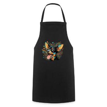 Dog Cartoon Chihuahua Design for Dog Lovers - Cooking Apron - black - Front - AI Model Male 185 dark (185cm)