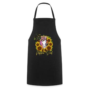 60s 70s Costume Hippie Soul - Tablier de cuisine - noir - Devant - AI Model Male 185 dark (185cm)