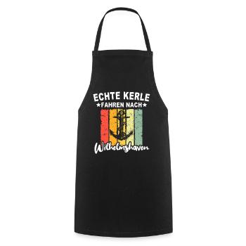 Wilhelmshaven Mann Wilhelmshavener Männer - Kochschürze - Schwarz - Vorne - AI Model Male 185 dark (185cm)