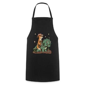 Cottagecore Fox - Cooking Apron - black - Front - AI Model Male 185 dark (185cm)