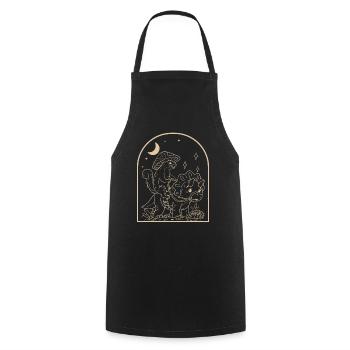 Cottagecore Squirrel - Cooking Apron - black - Front - AI Model Male 185 dark (185cm)