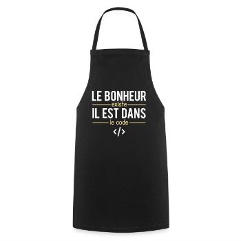 Le Bonheur Existe il Est Dans Le Code Codeur - Tablier de cuisine - noir - Devant - AI Model Male 185 dark (185cm)