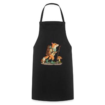 Cottagecore Fox - Cooking Apron - black - Front - AI Model Male 185 dark (185cm)