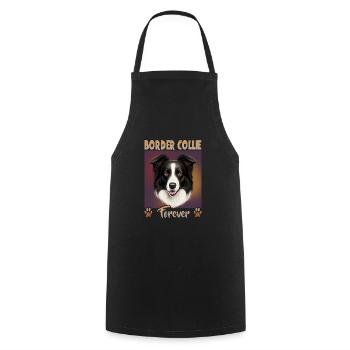 Dog Saying Border Collie Design - Tablier de cuisine - noir - Devant - AI Model Male 185 dark (185cm)