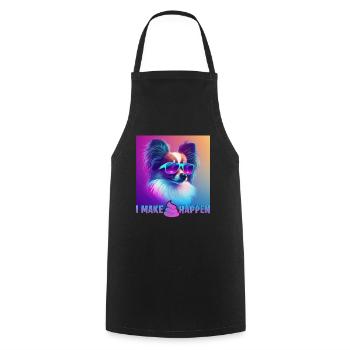 Hunde Spruch Papillon Design für Hundeliebhaber - Kochschürze - Schwarz - Vorne - AI Model Male 185 dark (185cm)