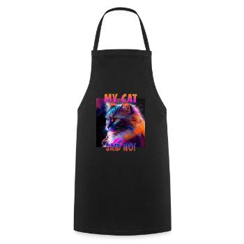 Cat Lovers Design Cat Mama My Cat a dit Non - Tablier de cuisine - noir - Devant - AI Model Male 185 dark (185cm)