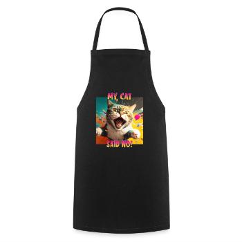 Cat Lovers Design Cat Mama My Cat a dit Non - Tablier de cuisine - noir - Devant - AI Model Male 185 dark (185cm)