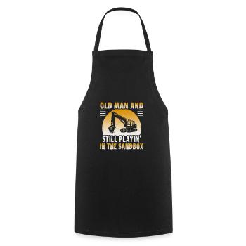 Crane operator design for excavator operators and construction workers - Cooking Apron - black - Front - AI Model Male 185 dark (185cm)