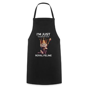 Sarcastic Cat Saying - Cooking Apron - black - Front - AI Model Male 185 dark (185cm)