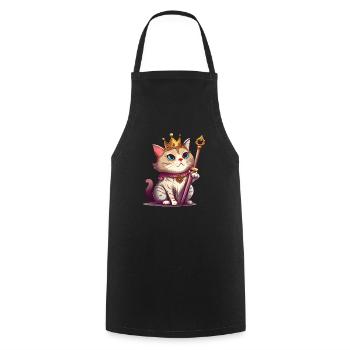 Royal Cat Kawaii Kitten - Cooking Apron - black - Front - AI Model Male 185 dark (185cm)