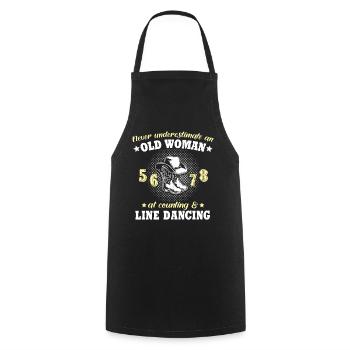 Sous-estimer Line Dance Woman - Tablier de cuisine - noir - Devant - AI Model Male 185 dark (185cm)