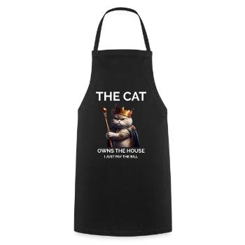 Funny Cat Saying Crazy Cat Lady - Cooking Apron - black - Front - AI Model Male 185 dark (185cm)