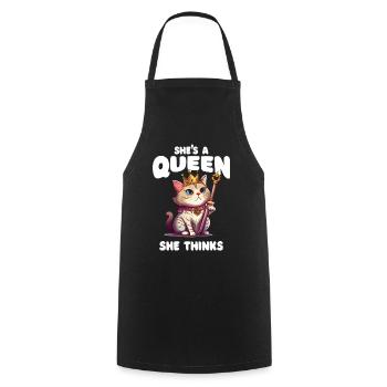 Funny Cat Saying Crazy Cat Lady - Cooking Apron - black - Front - AI Model Male 185 dark (185cm)