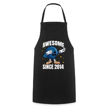 Awesome Since 2014 - 9th Bowling Birthday - Cooking Apron - black - Front - AI Model Male 185 dark (185cm)