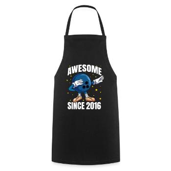 Awesome Since 2016 - 7th Bowling Birthday - Cooking Apron - black - Front - AI Model Male 185 dark (185cm)