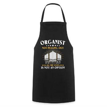 Orgelspieler Kirchenorganist Organist - Kochschürze - Schwarz - Vorne - AI Model Male 185 dark (185cm)