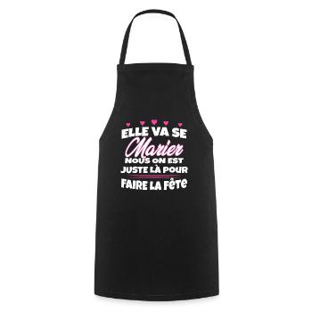 Team Mariée Enterrement de vie de Jeune Fille - Tablier de cuisine - noir - Devant - AI Model Male 185 dark (185cm)