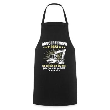 Excavator Operator 2023 Excavator Driver Excavator - Cooking Apron - black - Front - AI Model Male 185 dark (185cm)