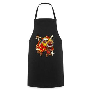 Year of the Ox Lunar New Year Chinese - Cooking Apron - black - Front - AI Model Male 185 dark (185cm)