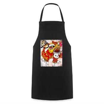Année du Lapin Nouvel An lunaire Chinois - Tablier de cuisine - noir - Devant - AI Model Male 185 dark (185cm)