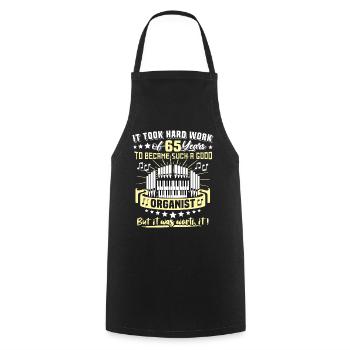 Organist 65th birthday 65 years organist - Cooking Apron - black - Front - AI Model Male 185 dark (185cm)