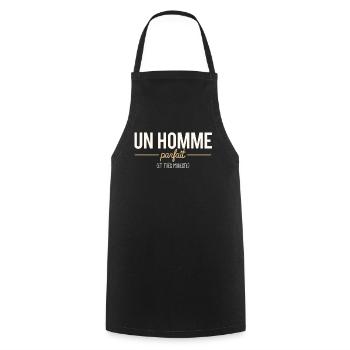 Un Homme Parfait Et Très Modeste Blague Papa - Tablier de cuisine - noir - Devant - AI Model Male 185 dark (185cm)