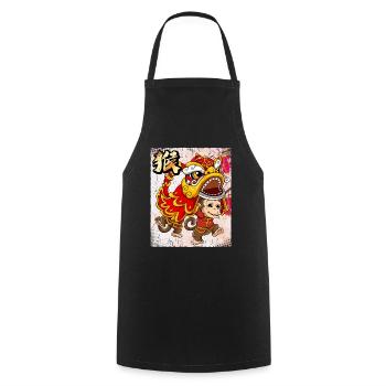 Année du Singe Nouvel An lunaire chinois - Tablier de cuisine - noir - Devant - AI Model Male 185 dark (185cm)