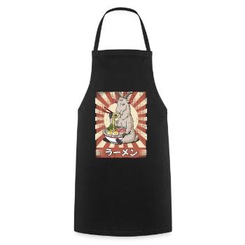 ramen goat noodle soup ramen - Cooking Apron - black - Front - AI Model Male 185 dark (185cm)