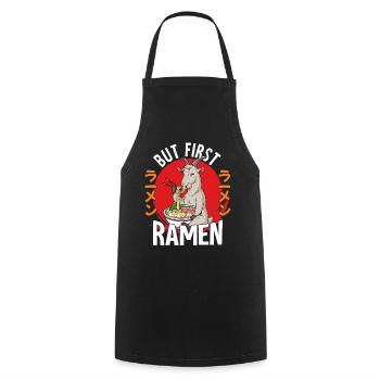 But First Ramen - Kochschürze - Schwarz - Vorne - AI Model Male 185 dark (185cm)
