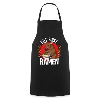 But First Ramen - Kochschürze - Schwarz - Vorne - AI Model Male 185 dark (185cm)