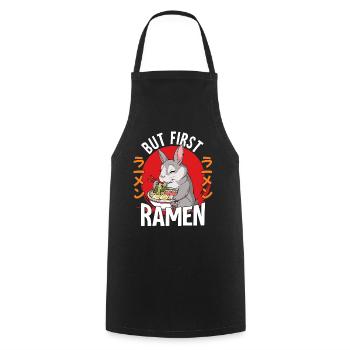 But First Ramen - Kochschürze - Schwarz - Vorne - AI Model Male 185 dark (185cm)