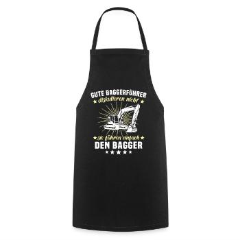 Bagger Baggerfahrer - Kochschürze - Schwarz - Vorne - AI Model Male 185 dark (185cm)