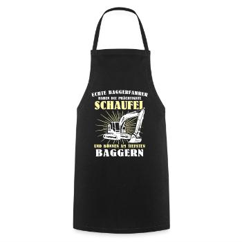 Bagger Baggerfahrer - Kochschürze - Schwarz - Vorne - AI Model Male 185 dark (185cm)