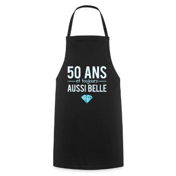 50 ans et toujours aussi belle femme parfaite - Tablier de cuisine - noir - Devant - AI Model Male 185 dark (185cm)