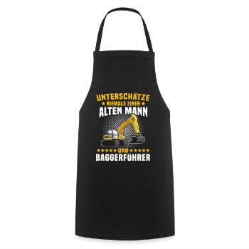 Baggerfahrer Bagger - Kochschürze - Schwarz - Vorne - AI Model Male 185 dark (185cm)
