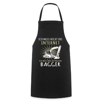 Baggerfahrer Bagger - Kochschürze - Schwarz - Vorne - AI Model Male 185 dark (185cm)