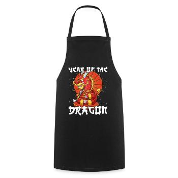 Année du Dragon Nouvel An lunaire chinois - Tablier de cuisine - noir - Devant - AI Model Male 185 dark (185cm)